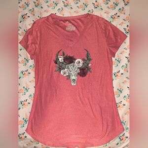 Floral Cow Skull Shirt